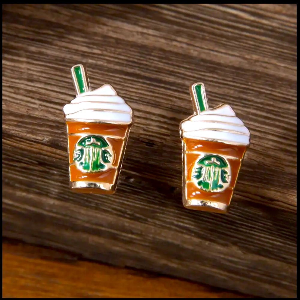 Frappuccino stud earrings NWT